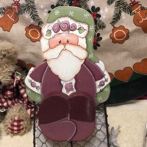 11x7” Wooden Homemade Santa Christmas Shelf Sitter Figurine Folk Art